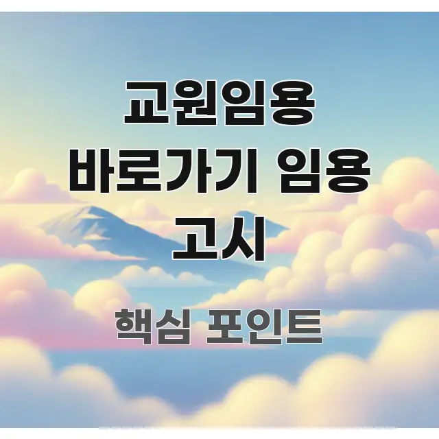 교원임용 바로가기 임용 고시 빠르게 이해할 수 있는 깔끔한 인포그래픽 표지 - 활용 예시 이미지