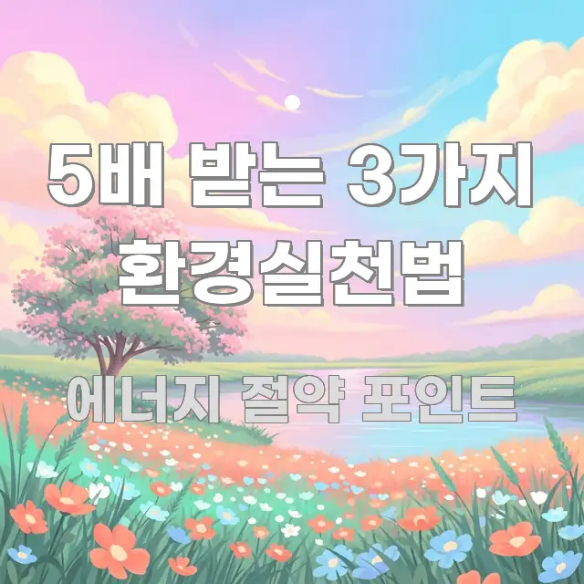 5배 받는 3가지 환경실천법 한눈에 들어오는 깔끔한 인포그래픽 표지 - 활용 예시 이미지