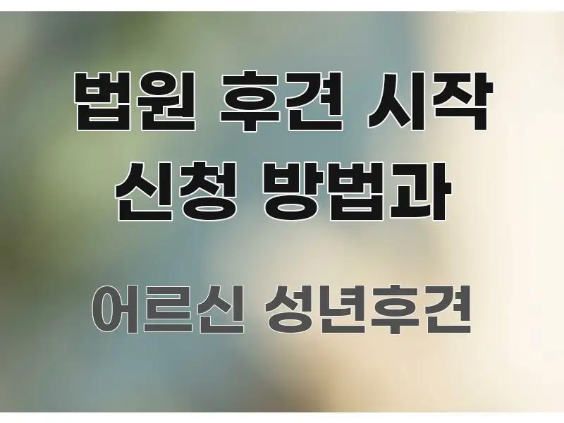 법원 후견 시작 신청 방법과 독자를 위해 선별한 텍스트 기반 블로그 이미지 - 참고용 이미지