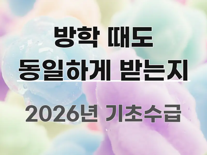방학 때도 동일하게 받는지 핵심 개념을 담은 모던 카드뉴스 디자인 - 설명을 돕는 이미지