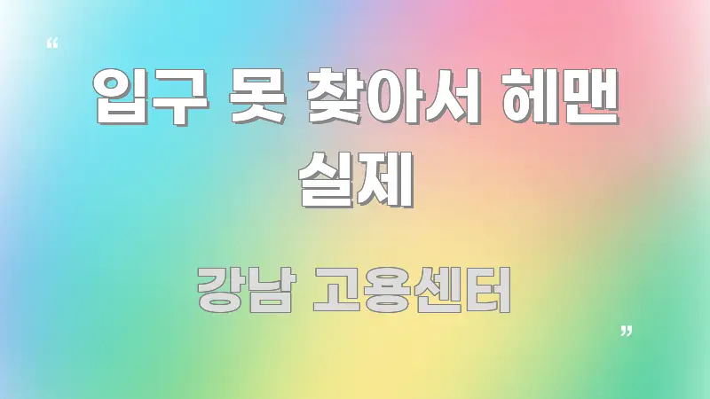 입구 못 찾아서 헤맨 실제 꼭 알아야 할 정보를 담은 정보 전달형 표지 이미지 - 글 흐름을 돕는 시각 자료