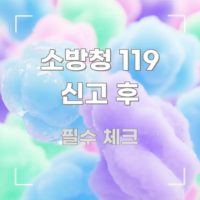소방청 119 신고 후 핵심 요점 중심의 읽기 좋은 정보 카드