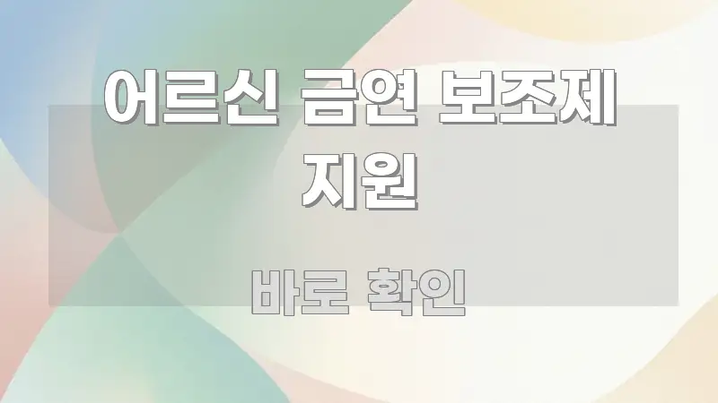 어르신 금연 보조제 지원 효율적으로 구성된 정보 요약 인포그래픽 이미지 - 설명을 돕는 이미지