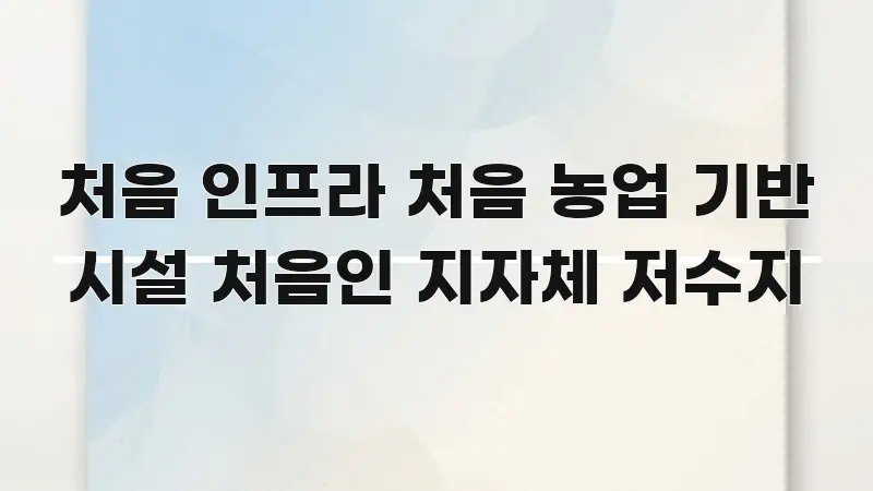 처음 인프라 처음 농업 기반 시설 처음인 지자체 저수지 흥미롭게 구성한 핵심 정보 비주얼 - 활용 예시 이미지