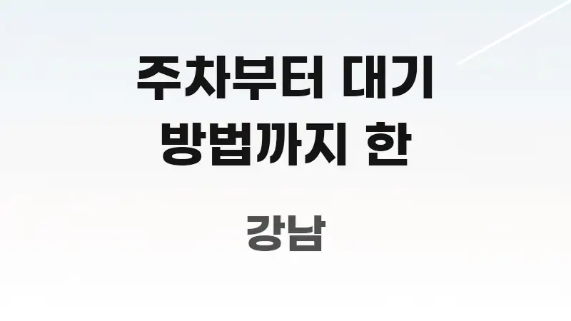 주차부터 대기 방법까지 한 핵심 내용을 정리한 정보 정리 카드 이미지 - 본문 내용과 연관된 이미지