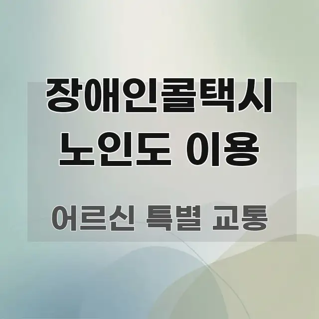 장애인콜택시 노인도 이용 주요 포인트를 요약한 모던 카드뉴스 디자인 - 내용 요약을 위한 이미지