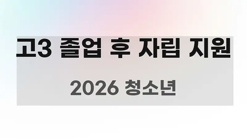 고3 졸업 후 자립 지원 핵심 개념을 담은 정보 전달형 표지 이미지 - 독자 이해를 위한 이미지