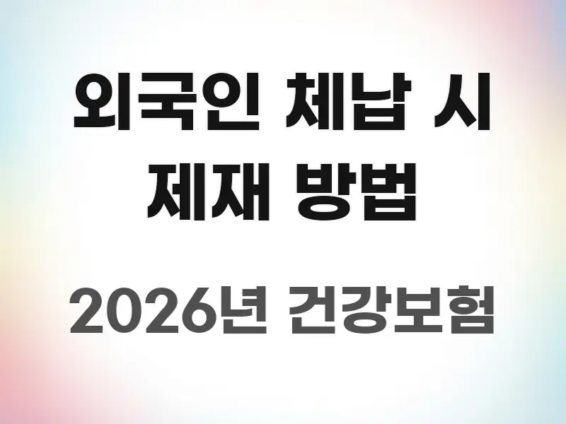 외국인 체납 시 제재 방법 효율적으로 구성된 블로그 대표 이미지 - 내용 요약을 위한 이미지