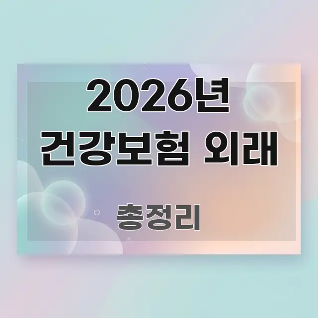 2026년 건강보험 외래 중요 내용만 뽑은 텍스트 중심 디자인 표지