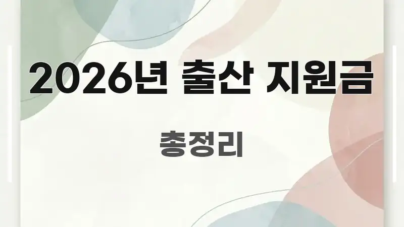 2026년 출산 지원금 꼭 알아야 할 정보를 담은 정보 요약 포스터 - 활용 예시 이미지