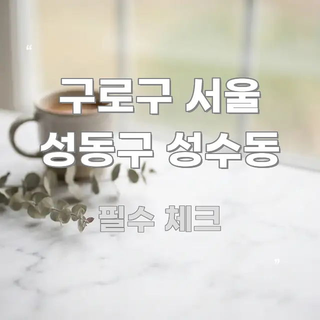 구로구 서울 성동구 성수동 스마트하게 정리된 포스트 대표 비주얼 이미지 - 본문 내용과 연관된 이미지