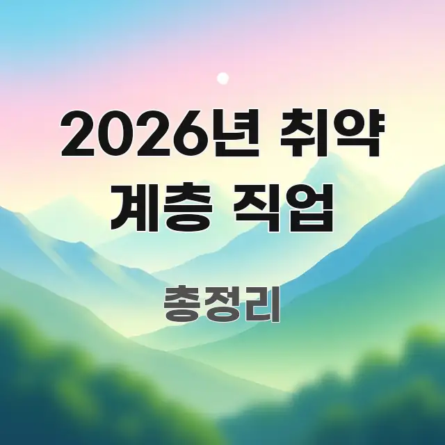 2026년 취약 계층 직업 흥미롭게 구성한 블로그용 카드뉴스 썸네일 - 가독성을 높이는 이미지
