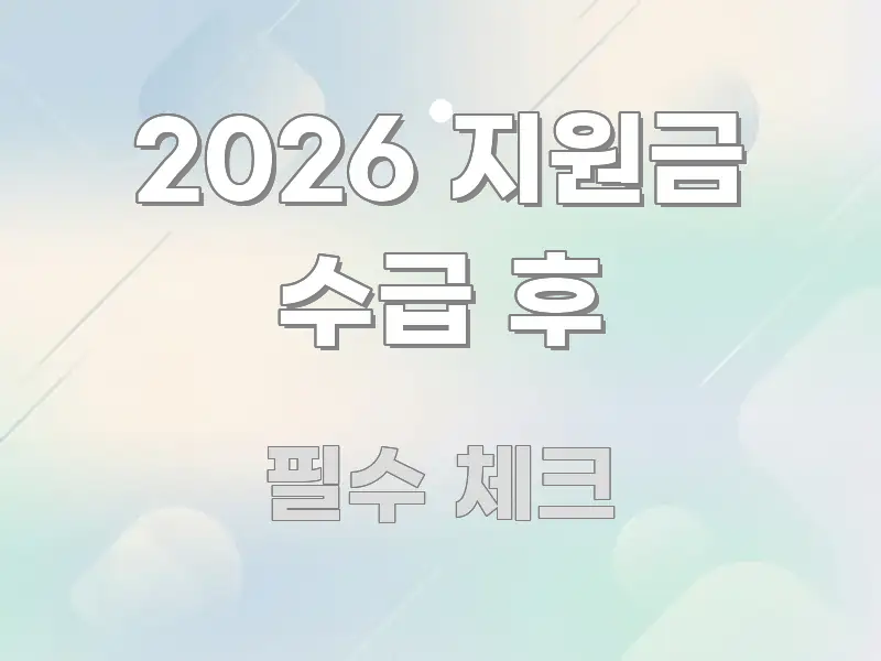 2026 지원금 수급 후 흥미롭게 구성한 심플 타이포그래피 표지 - 독자 이해를 위한 이미지