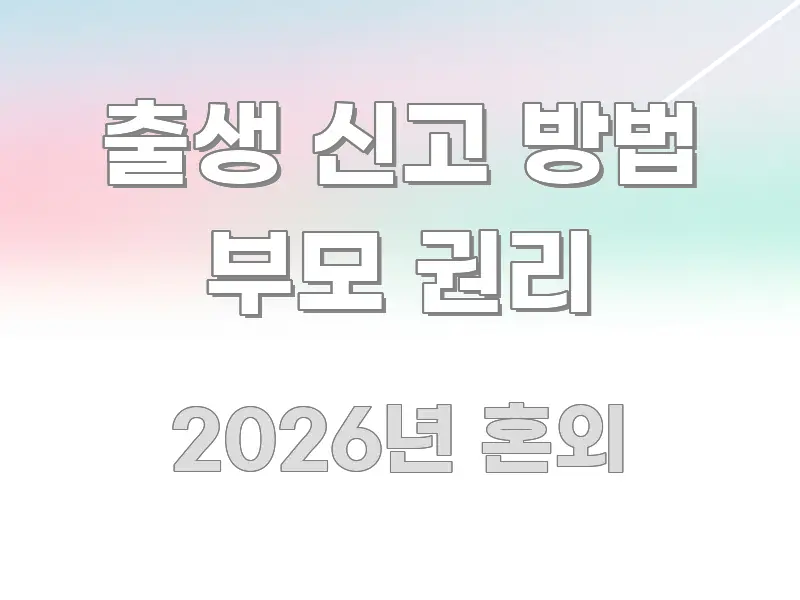 출생 신고 방법 부모 권리 한눈에 보기 좋게 요약한 가독성 높은 정보 이미지 - 본문 내용과 연관된 이미지
