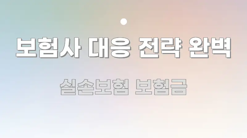 보험사 대응 전략 완벽 한 번에 이해되는 텍스트형 카드뉴스 표지 이미지 - 내용 요약을 위한 이미지