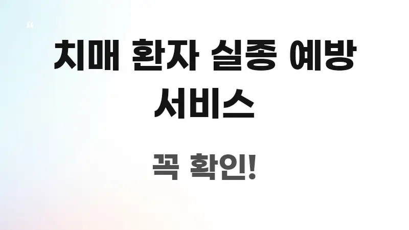 치매 환자 실종 예방 서비스 핵심 정보 중심의 정보 카드 디자인 이미지 - 설명을 돕는 이미지