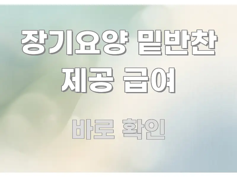 장기요양 밑반찬 제공 급여 효율적으로 구성된 블로그 헤더 이미지