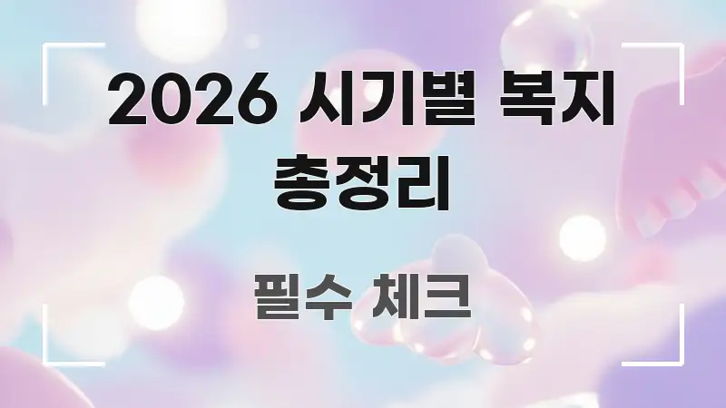 2026 시기별 복지 총정리 쉽게 따라할 수 있는 정보 요약 포스터 - 가독성을 높이는 이미지