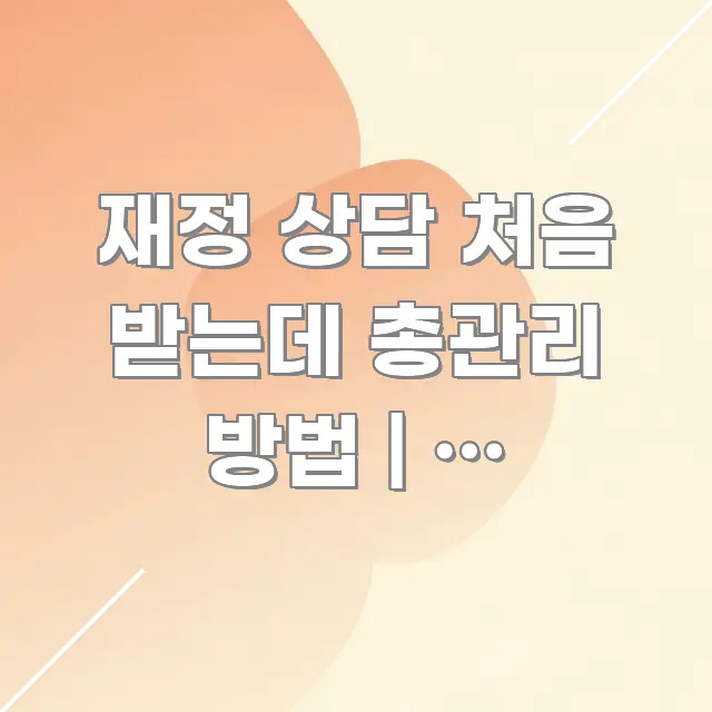 재정 상담 처음 받는데 총관리 방법 | 이 방법으로 알기 쉽게 정리한 타이포그래피 블로그 표지