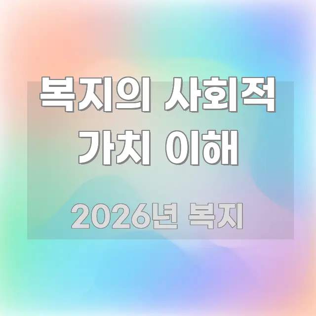 복지의 사회적 가치 이해 핵심 요점 중심의 정보 요약 포스터 - 본문 내용과 연관된 이미지