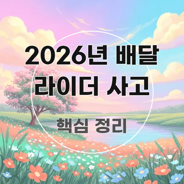 2026년 배달 라이더 사고 정보 이미지 2026년 배달 라이더 사고 독자를 위해 선별한 카드뉴스 스타일 이미지