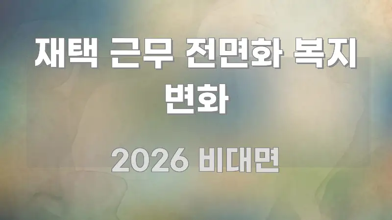 재택 근무 전면화 복지 변화 심플하고 명확하게 정리한 정보 요약 포스터 - 설명을 돕는 이미지