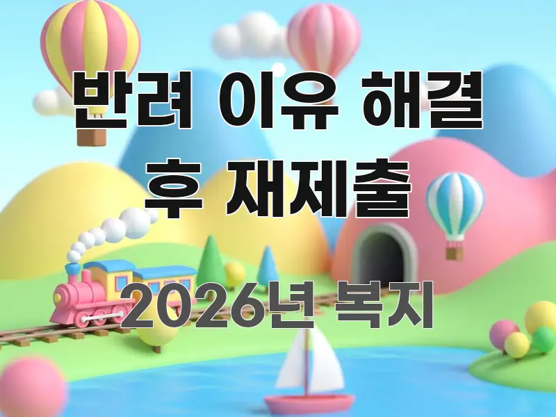 반려 이유 해결 후 재제출 구조적으로 정리된 텍스트 포스터 이미지