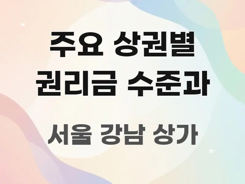 주요 상권별 권리금 수준과 주요 흐름을 설명한 타이포그래피 블로그 표지