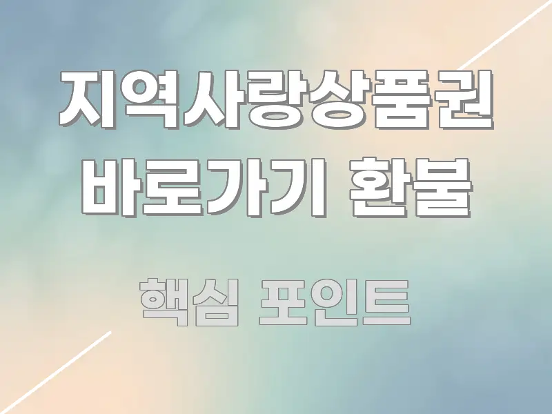 지역사랑상품권 바로가기 환불 핵심 정보 중심의 텍스트 중심 디자인 표지