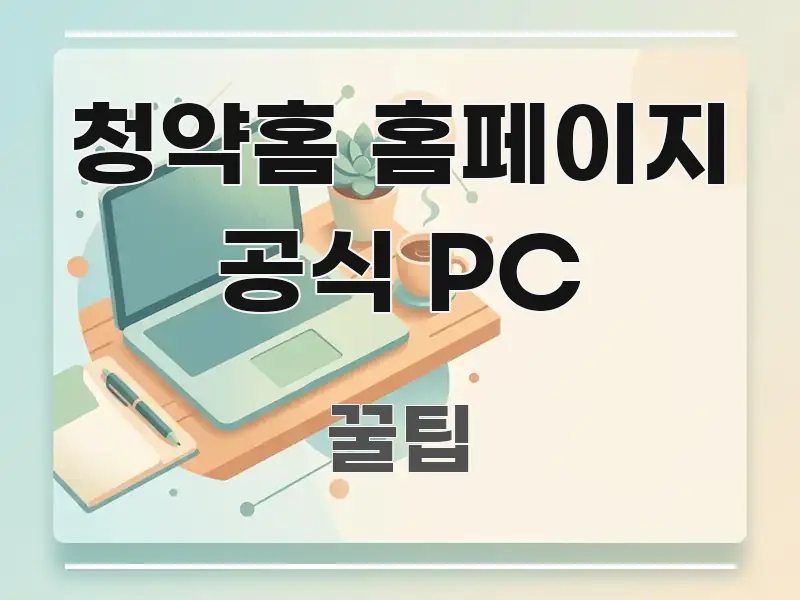 청약홈 홈페이지 공식 PC 핵심 요점 중심의 깔끔한 인포그래픽 표지 - 독자 이해를 위한 이미지