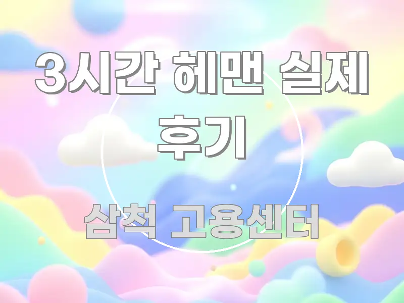 3시간 헤맨 실제 후기 명확하게 정리된 깔끔한 인포그래픽 표지 - 활용 예시 이미지