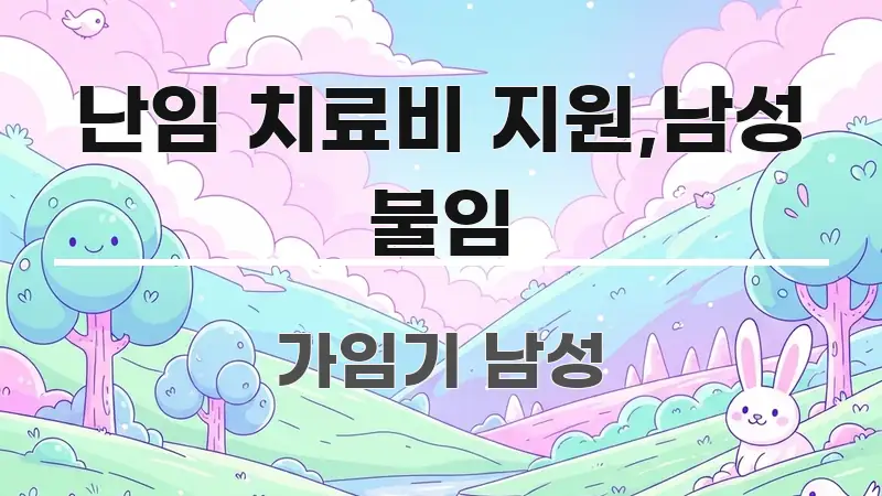 난임 치료비 지원,남성 불임 간결하고 명료한 정보 요약 인포그래픽 이미지 - 글 흐름을 돕는 시각 자료