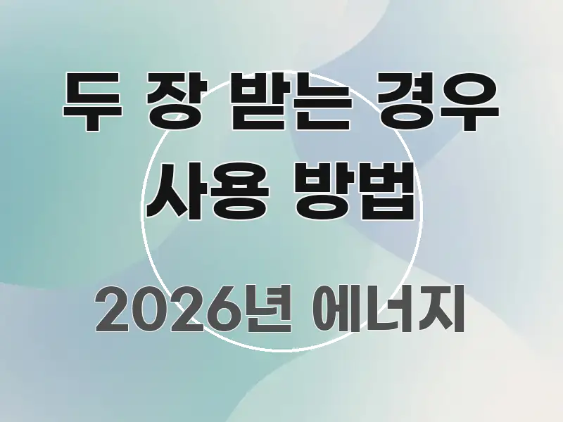 두 장 받는 경우 사용 방법 알기 쉽게 정리한 핵심 요약 디자인 카드