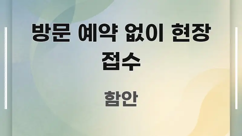 방문 예약 없이 현장 접수 시선을 사로잡는 핵심 요약 디자인 카드 - 글 흐름을 돕는 시각 자료