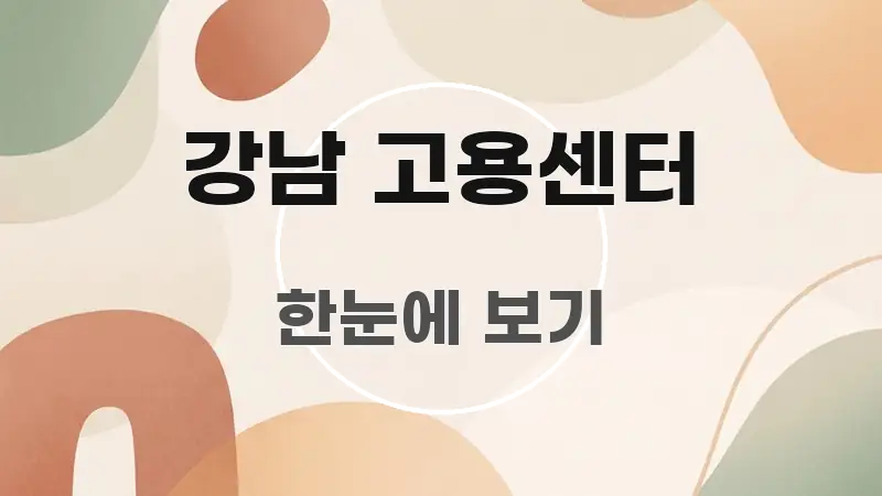 강남 고용센터 정보 이미지 강남 고용센터 꼭 필요한 정보만 담은 정보 요약 포스터 - 본문 내용과 연관된 이미지