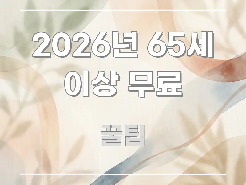 2026년 65세 이상 무료 흐름을 잡아주는 핵심 정리 썸네일 이미지 - 참고용 이미지