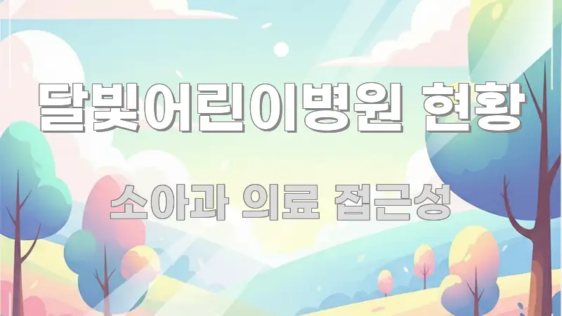 달빛어린이병원 현황 핵심 요약 달빛어린이병원 현황 직관적으로 이해되는 정보 정리 카드 이미지 - 내용 요약을 위한 이미지