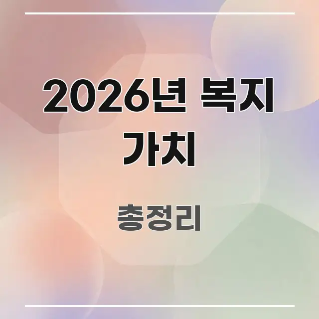 2026년 복지 가치 효율적으로 구성된 정보 전달형 표지 이미지 - 글 흐름을 돕는 시각 자료