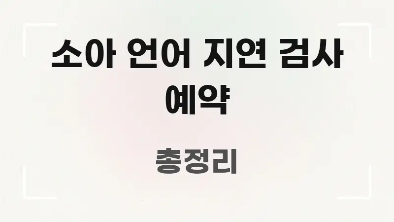 소아 언어 지연 검사 예약 꼼꼼하게 정리된 핵심 정보 비주얼 - 독자 이해를 위한 이미지