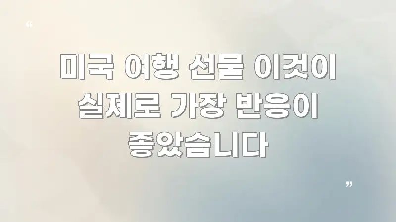 미국 여행 선물 이것이 실제로 가장 반응이 좋았습니다 이해하기 쉬운 텍스트형 카드뉴스 표지 이미지