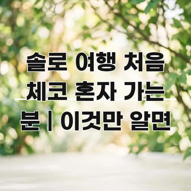솔로 여행 처음 체코 혼자 가는 분 | 이것만 알면 시선을 사로잡는 모던 카드뉴스 디자인 - 가독성을 높이는 이미지
