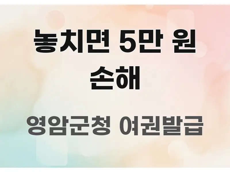 놓치면 5만 원 손해 신뢰할 수 있는 정보를 담은 콘텐츠 요약 표지 이미지 - 활용 예시 이미지