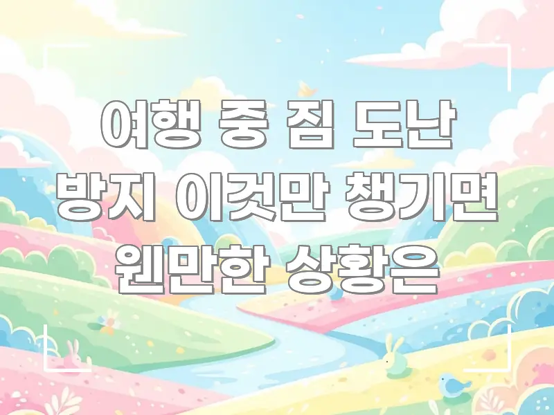 여행 중 짐 도난 방지 이것만 챙기면 웬만한 상황은 카드뉴스 표지 여행 중 짐 도난 방지 이것만 챙기면 웬만한 상황은 깔끔하게 정리된 모던 카드뉴스 디자인 - 글 흐름을 돕는 시각 자료