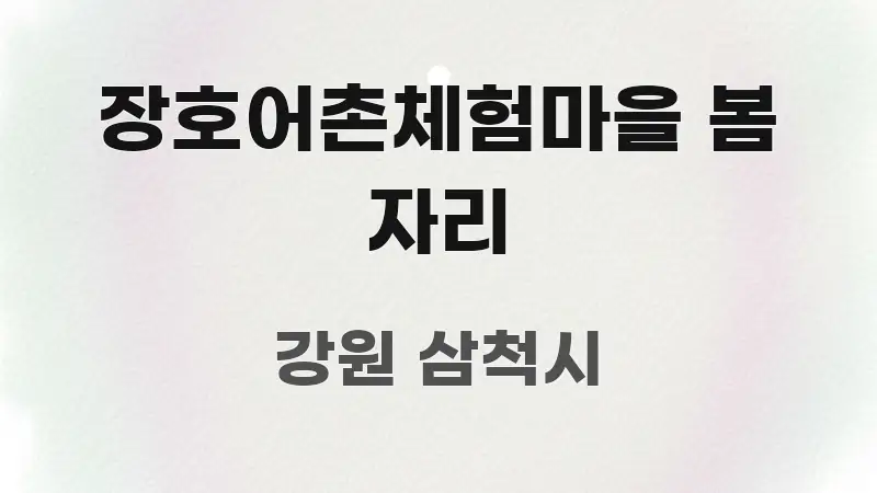 장호어촌체험마을 봄 자리 직관적으로 이해되는 모던 카드뉴스 디자인 - 참고용 이미지