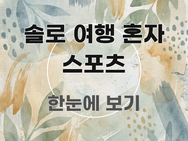 솔로 여행 혼자 스포츠 핵심 정보를 압축한 정보 카드 디자인 이미지