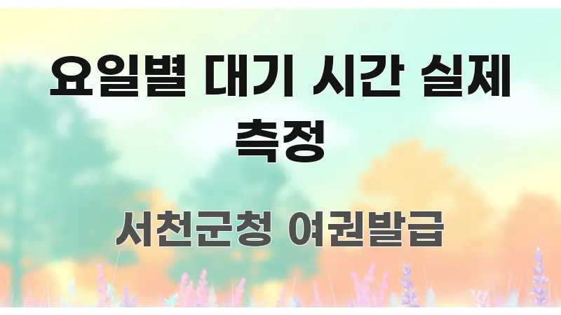 요일별 대기 시간 실제 측정 독자를 위해 선별한 콘텐츠 요약 표지 이미지 - 독자 이해를 위한 이미지