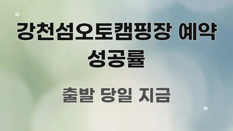 강천섬오토캠핑장 예약 성공률 한눈에 보기 좋게 요약한 정보 요약 포스터 - 설명을 돕는 이미지