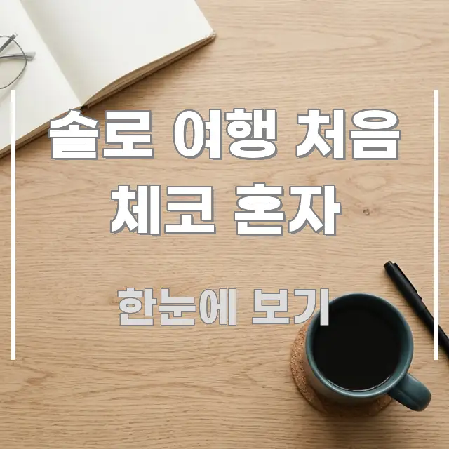 솔로 여행 처음 체코 혼자 주요 포인트를 요약한 정보 정리 카드 이미지 - 독자 이해를 위한 이미지