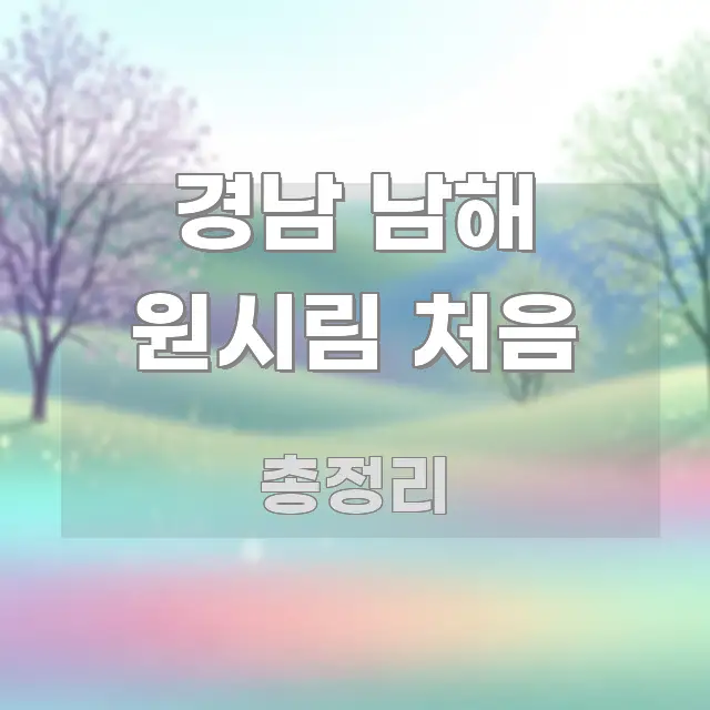 경남 남해 원시림 처음 바로 활용 가능한 블로그 포스트 커버 이미지 - 가독성을 높이는 이미지