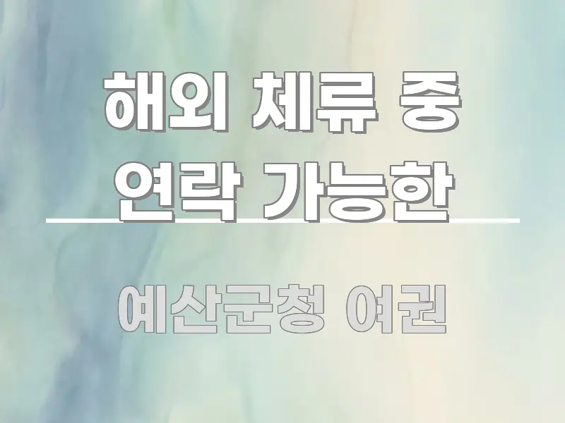 해외 체류 중 연락 가능한 구조적으로 정리된 블로그 포스트 커버 이미지 - 글 흐름을 돕는 시각 자료